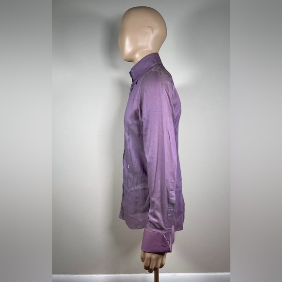 Vintage 2000s J Lindbergh Button Up Shirt Long Sleeve Purple Men’s M - Picture 4 of 8